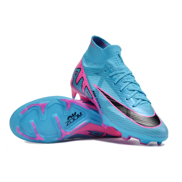 Nike Zoom Mercurial Superfly 9 Elite Light Blue Pink and Black Firm Ground FG Kids Football Boot