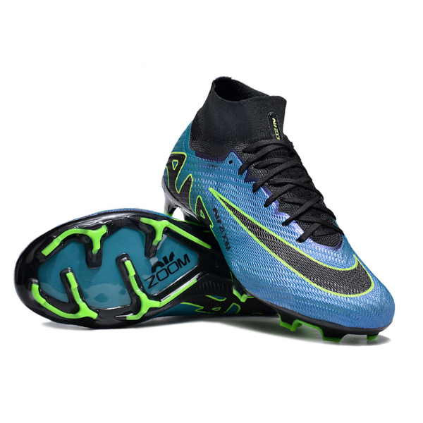 Nike Zoom Mercurial Superfly 9 Elite Blue Black and Green Firm Ground FG Kids Football Boot