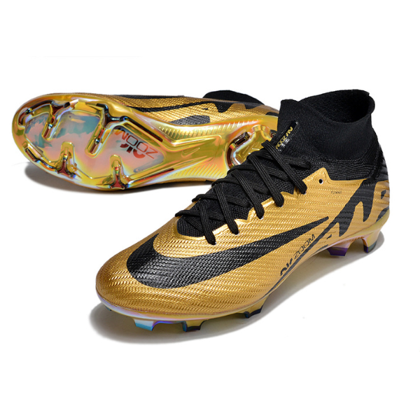 Nike Zoom Mercurial Superfly 9 Elite Gold and Black Firm Ground FG Kids Football Boot