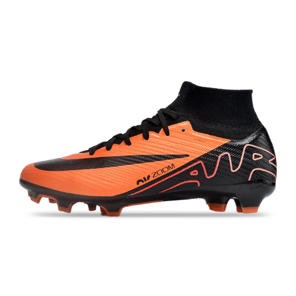 Nike Zoom Mercurial Superfly 9 Elite Orange and Black Firm Ground FG Kids Football Boot
