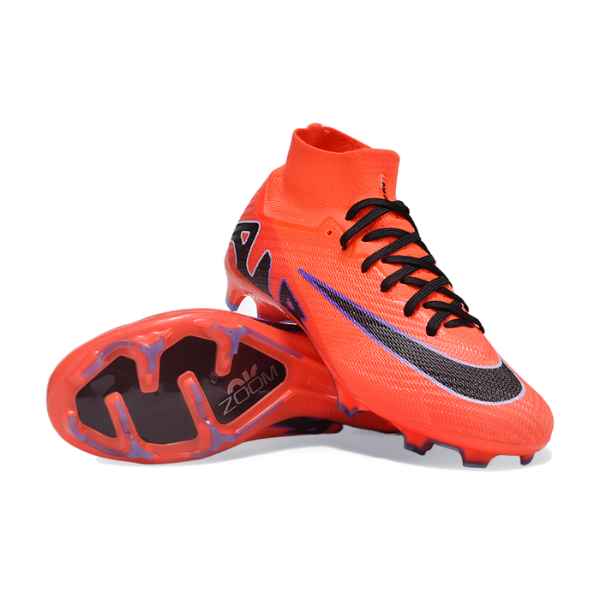 Nike Zoom Mercurial Superfly 9 Elite Orange and Purple Firm Ground FG Kids Football Boot