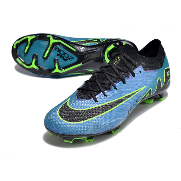 Nike Zoom Mercurial Vapor 15 Elite Blue Black and Green Firm Ground FG Kids Football Boot