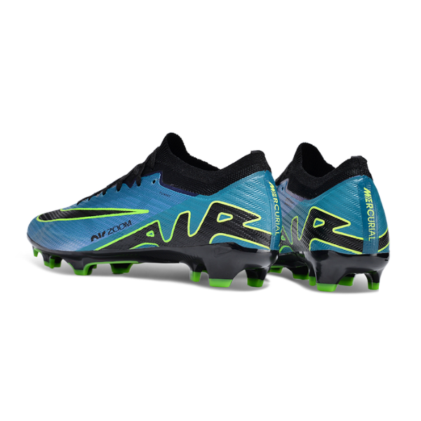 Nike Zoom Mercurial Vapor 15 Elite Blue Black and Green Firm Ground FG Kids Football Boot