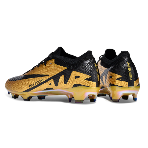 Nike Zoom Mercurial Vapor 15 Elite Gold and Black Firm Ground FG Kids Football Boot