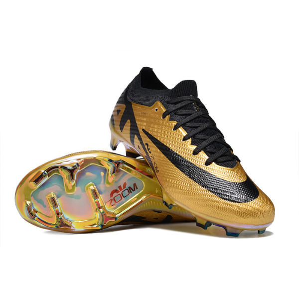 Nike Zoom Mercurial Vapor 15 Elite Gold and Black Firm Ground FG Kids Football Boot