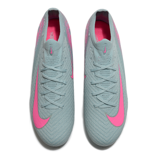 Botas de fútbol Nike Air Zoom Mercurial Vapor 16 Elite FG para terreno firme, color azul claro y rosa