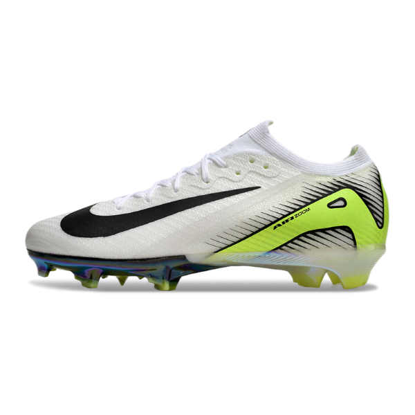 Nike Air Zoom Mercurial Vapor 16 Elite White Gray and Green Firm Ground FG Football Boot