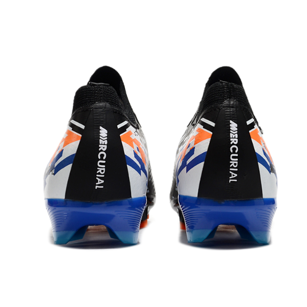 Botas de fútbol Nike Air Zoom Mercurial Vapor 16 Elite FG para terreno firme, color negro, azul y naranja