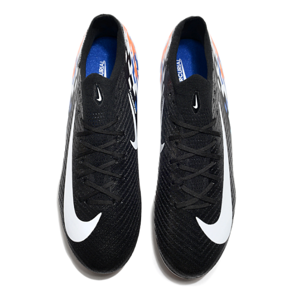 Botas de fútbol Nike Air Zoom Mercurial Vapor 16 Elite FG para terreno firme, color negro, azul y naranja