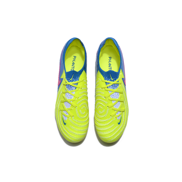 Botas de fútbol Nike Phantom GX2 Elite para niños, color amarillo y azul, para terreno firme FG