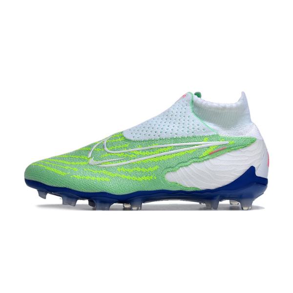 Nike Phantom GX Elite DF White and Green Firm Ground FG Kids Football Boot