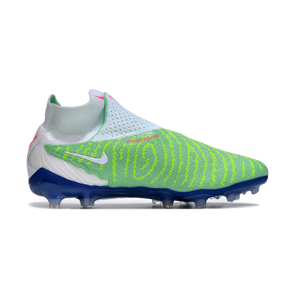 Nike Phantom GX Elite DF White and Green Firm Ground FG Kids Football Boot