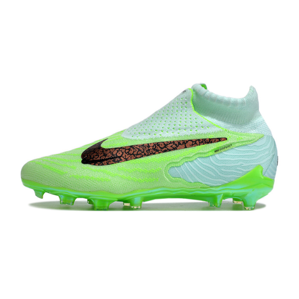 Botas de fútbol Nike Phantom GX Elite DF verde para terreno firme FG para niños