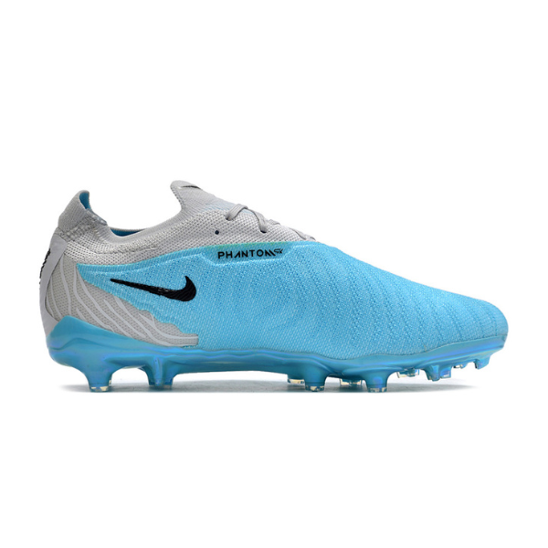 Nike Phantom GX Elite White and Light Blue Firm Ground FG Kids Football Boot