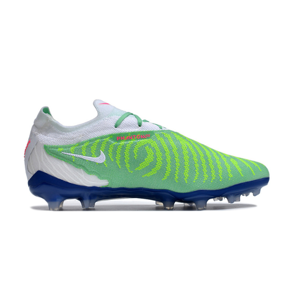 Nike Phantom GX Elite White and Green Firm Ground FG Kids Football Boot