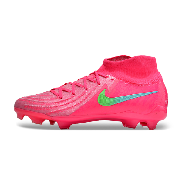 Botas de fútbol Nike Phantom Luna 2 Elite para niños, color rosa y verde, para terreno firme FG