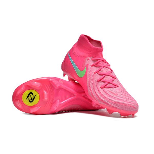 Botas de fútbol Nike Phantom Luna 2 Elite para niños, color rosa y verde, para terreno firme FG