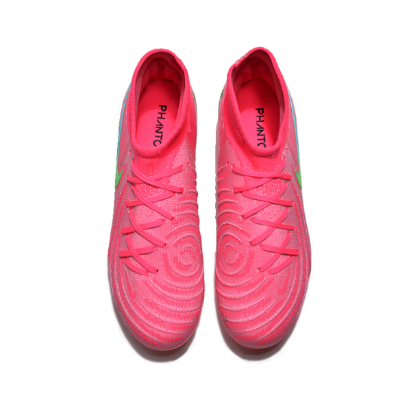 Botas de fútbol Nike Phantom Luna 2 Elite para niños, color rosa y verde, para terreno firme FG