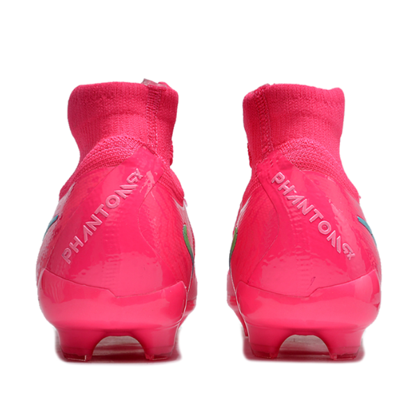 Botas de fútbol Nike Phantom Luna 2 Elite para niños, color rosa y verde, para terreno firme FG
