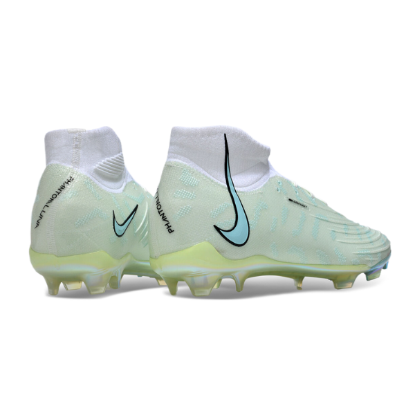 Nike Phantom Luna Elite White Green and Blue Firm Ground FG Kids Football Boot