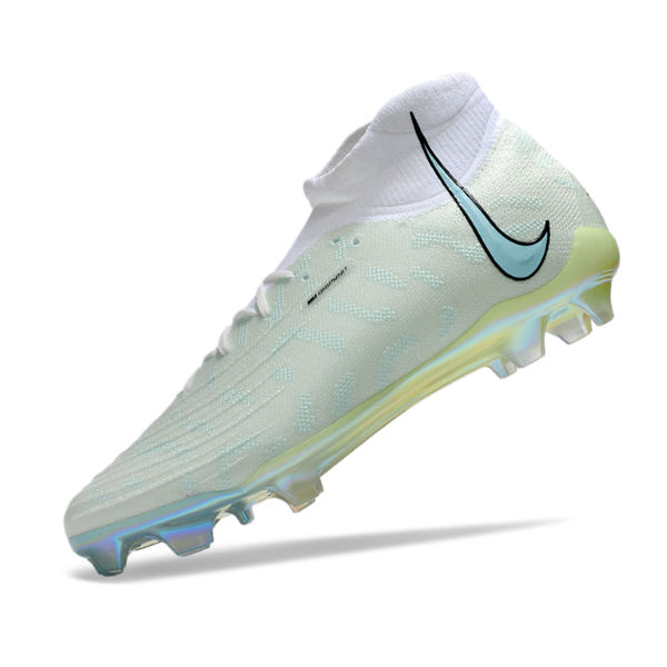 Nike Phantom Luna Elite White Green and Blue Firm Ground FG Kids Football Boot