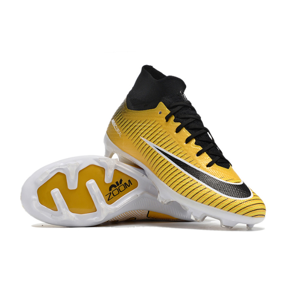 Nike Zoom Mercurial Superfly 9 Elite Yellow and Black Firm Ground FG Kids Football Boot