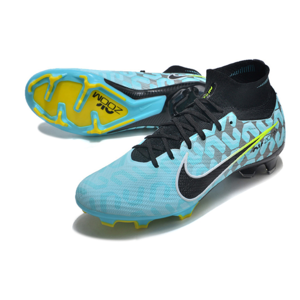 Nike Zoom Mercurial Superfly 9 Elite Light Blue and Black Firm Ground FG Kids Football Boot