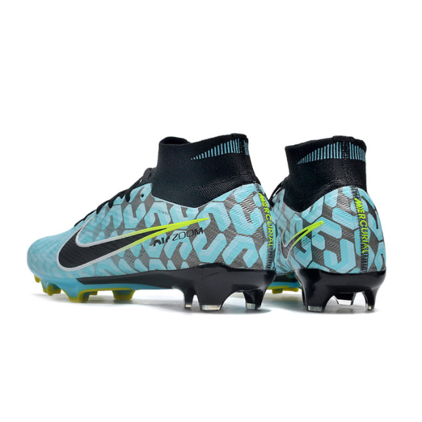 Nike Zoom Mercurial Superfly 9 Elite Light Blue and Black Firm Ground FG Kids Football Boot