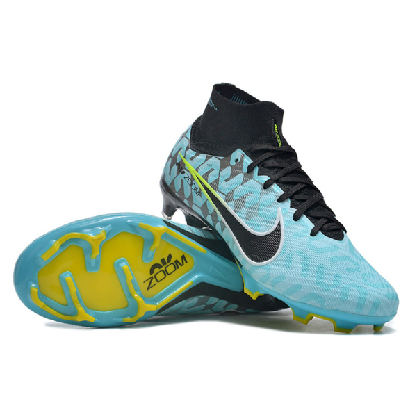 Nike Zoom Mercurial Superfly 9 Elite Light Blue and Black Firm Ground FG Kids Football Boot