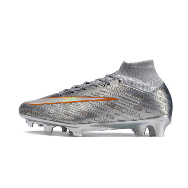 Botas de fútbol Nike Zoom Mercurial Superfly 9 Elite Silver Firm Ground FG para niños