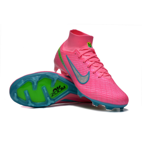 Nike Zoom Mercurial Superfly 9 Elite Pink and Blue Firm Ground FG Kids Football Boot