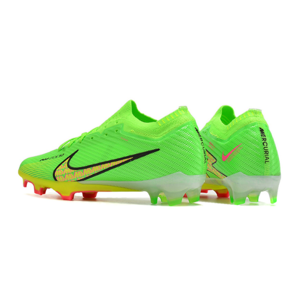 Botas de fútbol Nike Zoom Mercurial Vapor 15 Elite para niños, color verde y amarillo, para terreno firme FG