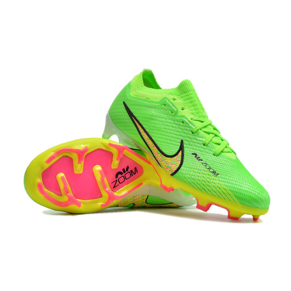 Botas de fútbol Nike Zoom Mercurial Vapor 15 Elite para niños, color verde y amarillo, para terreno firme FG