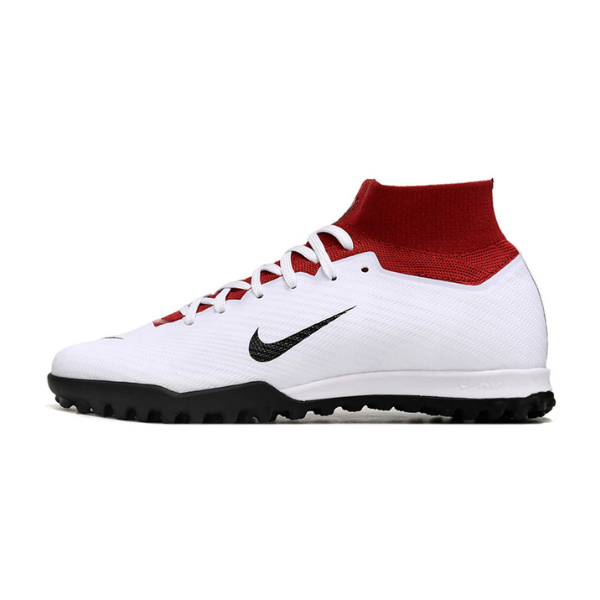 Nike Zoom Mercurial Superfly 9 Elite White and Red Turf TF Kids Football Boot