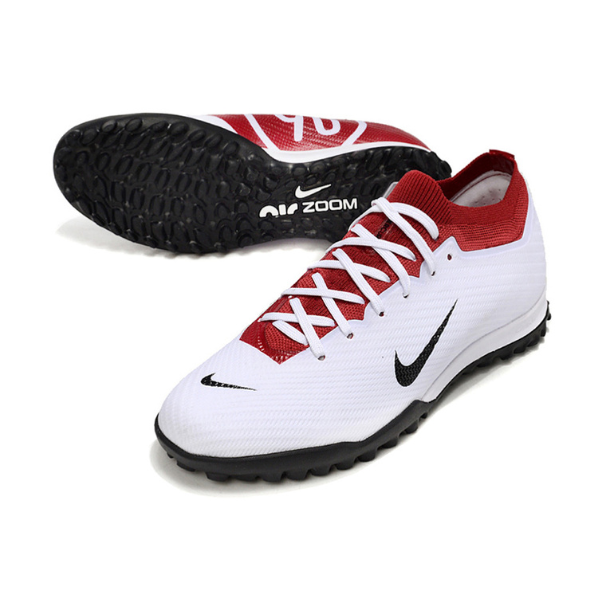 Botas de fútbol Nike Zoom Mercurial Vapor 15 Elite Turf TF para niños, color blanco y rojo