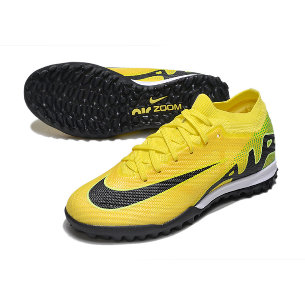 Botas de fútbol Nike Zoom Mercurial Vapor 15 Elite Turf TF para niños, color amarillo y negro