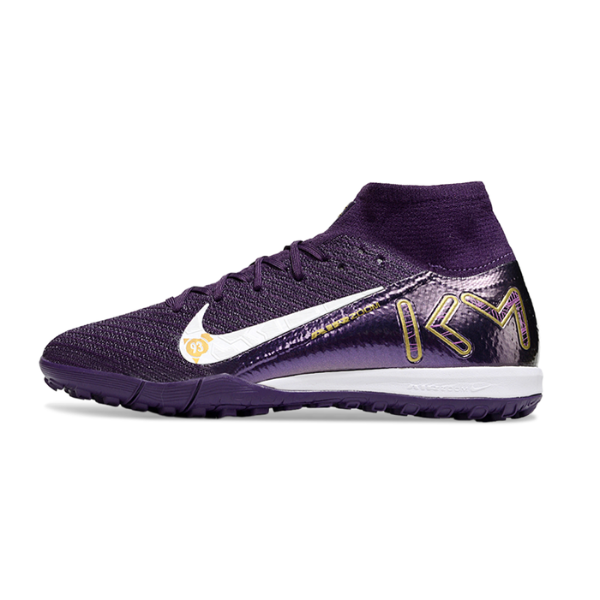 Botas de fútbol Nike Zoom Mercurial Superfly 10 Elite Mbappé Turf TF para niños, color morado