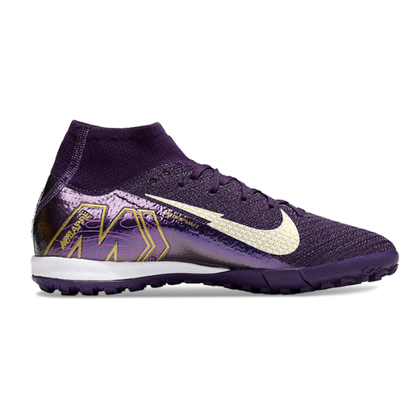 Botas de fútbol Nike Zoom Mercurial Superfly 10 Elite Mbappé Turf TF para niños, color morado