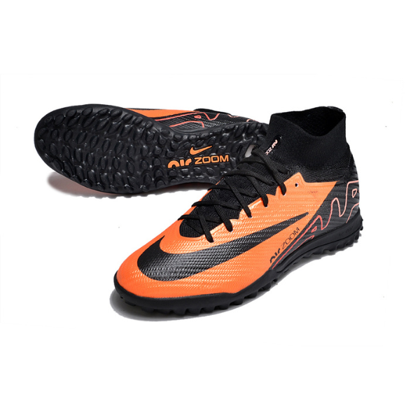 Nike Zoom Mercurial Superfly 9 Elite Orange and Black Turf TF Kids Football Boot