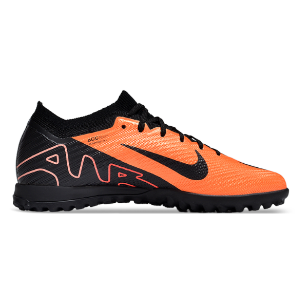 Botas de fútbol Nike Zoom Mercurial Vapor 15 Elite Turf TF para niños, color naranja y negro