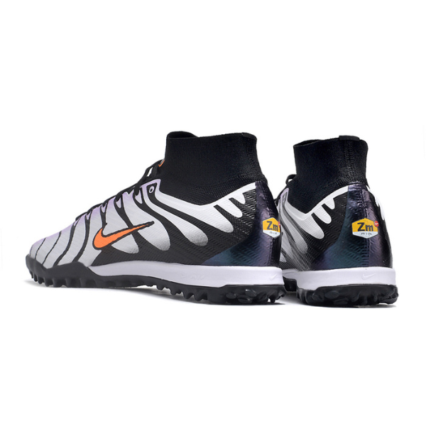 Nike Zoom Mercurial Superfly 9 Elite Gray and Black Turf TF Kids Football Boot