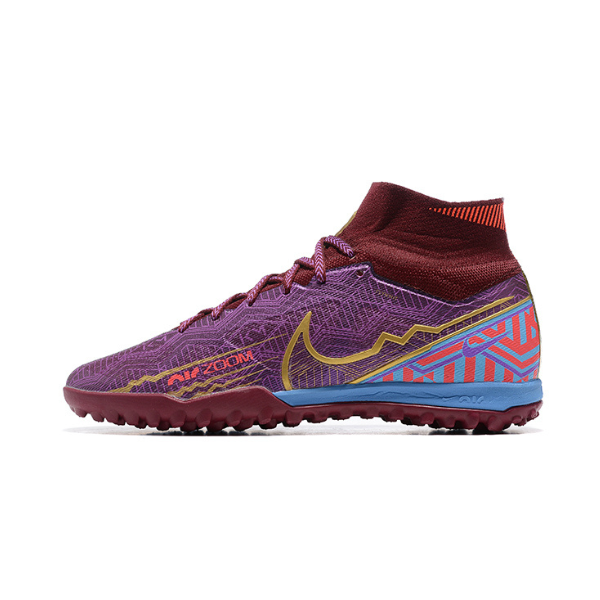 Botas de fútbol Nike Zoom Mercurial Superfly 9 Elite Turf TF para niños, color morado