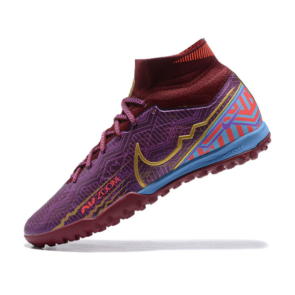 Botas de fútbol Nike Zoom Mercurial Superfly 9 Elite Turf TF para niños, color morado