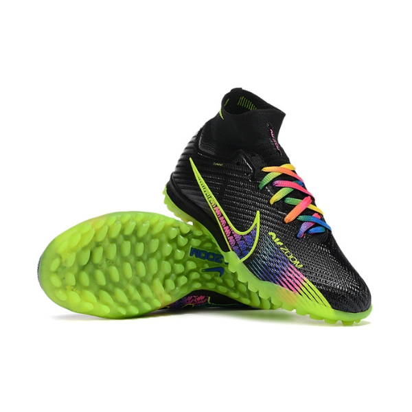 Nike Zoom Mercurial Superfly 9 Elite Black and Multi Turf TF Kids Football Boot