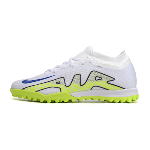 Botas de fútbol Nike Zoom Mercurial Vapor 15 Elite Turf TF para niños, color blanco y verde