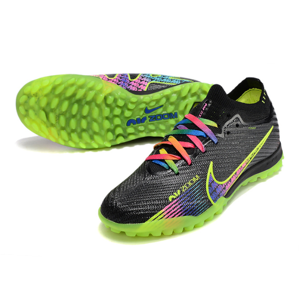 Nike Zoom Mercurial Vapor 15 Elite Black and Colorful Kids Football Boot Turf TF