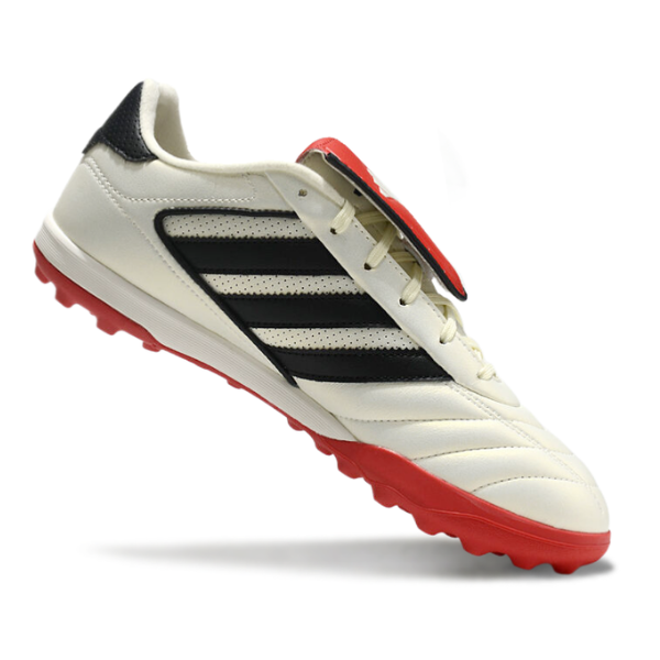 Botas de fútbol Adidas Copa Gloro II Turf TF en blanco, negro y rojo