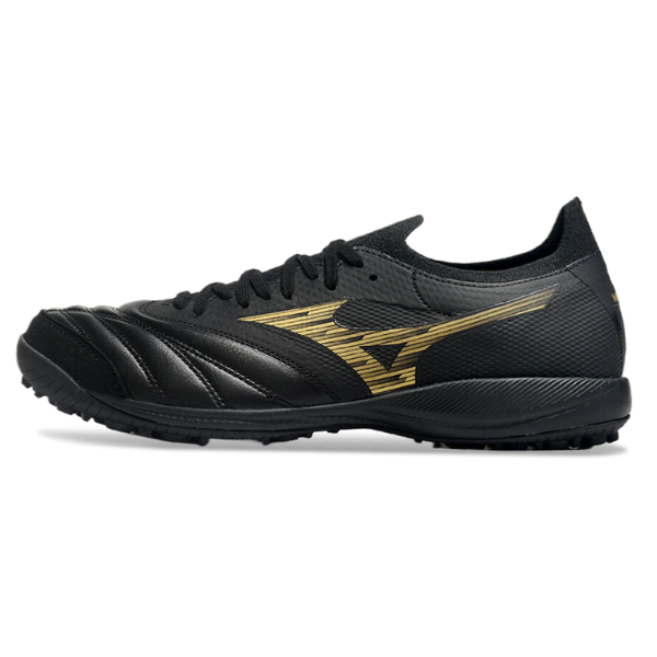 Bota de fútbol Mizuno Neo Sala Turf TF negra y dorada