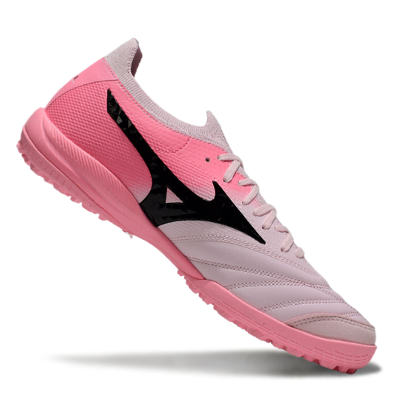 Bota de fútbol Mizuno Neo Sala Turf TF rosa y blanca