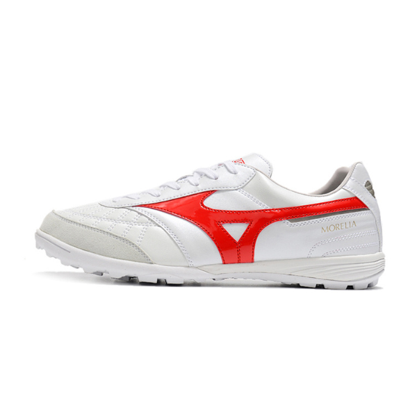 Botas de fútbol Mizuno Morelia Sala Turf TF blancas y rojas